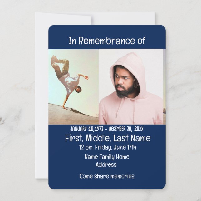 Convite Serviço Memorial Convidar skate, Conselho de Skate (Frente)