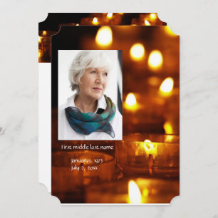 Convite Serviço Memorial Convidar Velas Lâmpada de Velas