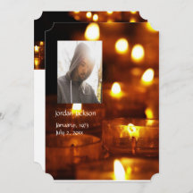 Serviço Memorial Convidar Velas Lâmpada de Velas