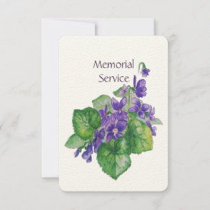 Convite Serviço Memorial Convidar Watercolor Wild Violet