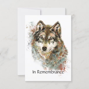Convite Serviço Memorial Convidar Wolf Wildlife Art