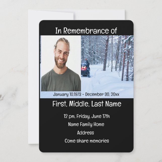 Convite Serviço Memorial Convide Esportes de Inverno Móvei (Frente)