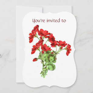 Convite Serviço Memorial Convide Geranium Flower Art