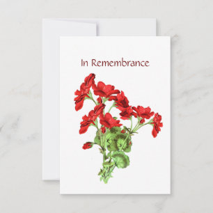 Convite Serviço Memorial Convide Geranium Flower Art