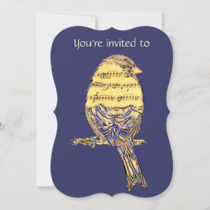 Convite Serviço Memorial Convide Música com Pássaro