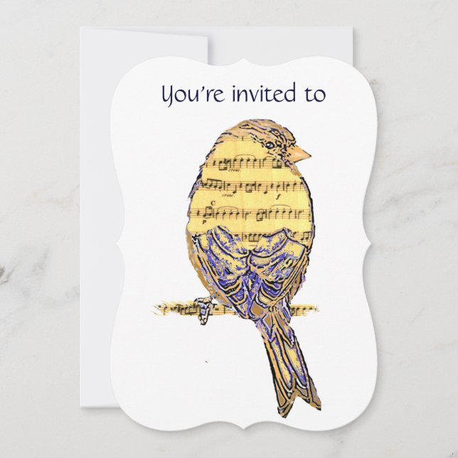 Convite Serviço Memorial Convide Música com Pássaro (Frente)