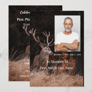 Convite Serviço Memorial Convide Stag Deer Outdoorsman