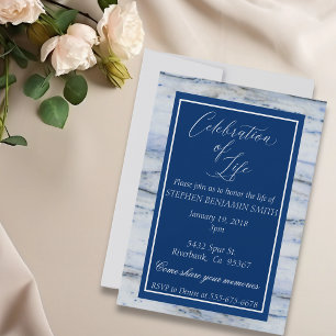 Convite Serviço Memorial de Celebração da Vida Bandeira Az