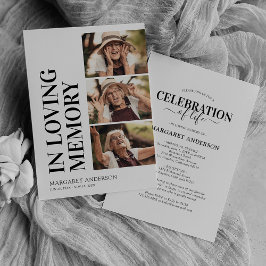 Convite Serviço Memorial de Funeral 3 Fotos