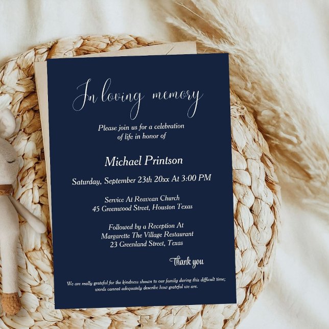 Convite Serviço Memorial, Funeral, comemoração da vida (Criador carregado)