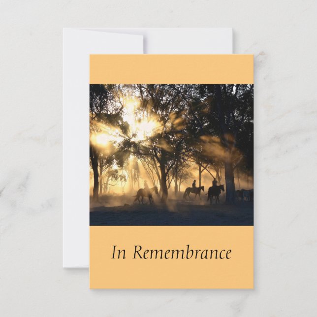 Convite Serviço Memorial Personalizado Belos Cavalos de So (Frente)