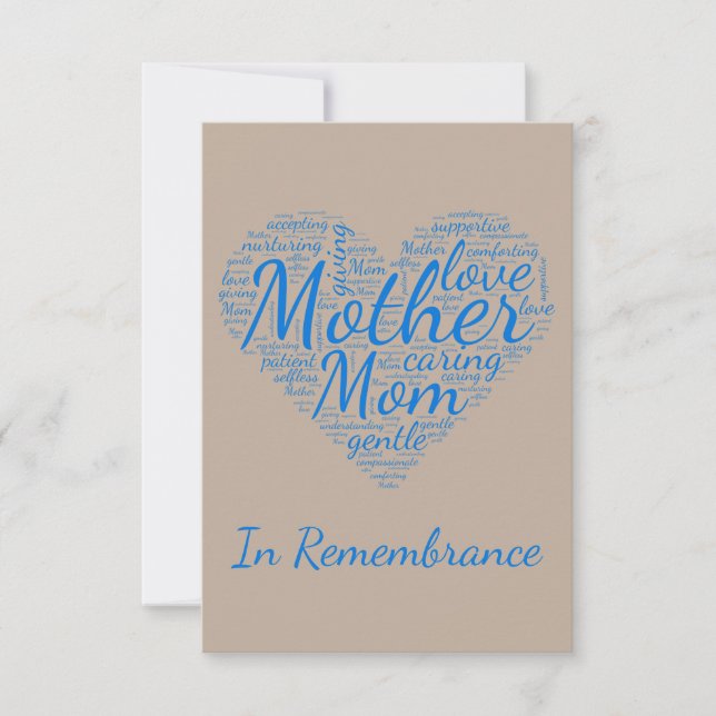 Convite Serviço Memorial Personalizado para Mãe (Frente)