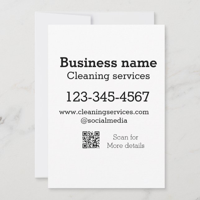 Convite Serviços de limpeza adicionar número de endereço d (Frente)