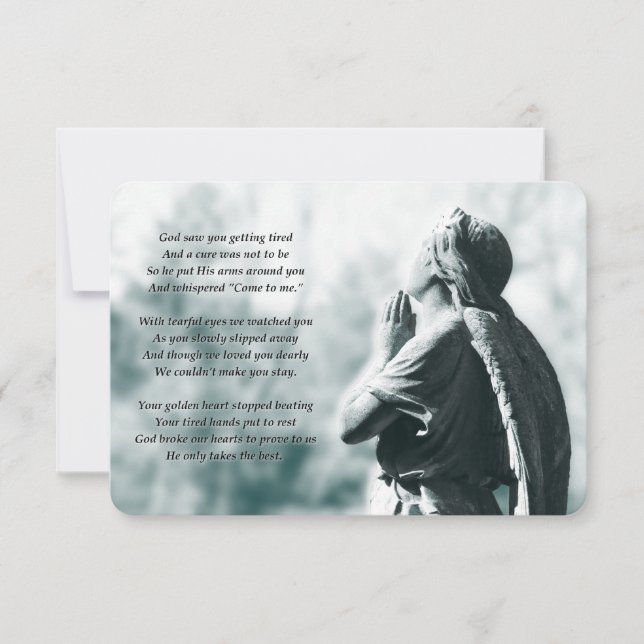 Convite serviços de memorial de oração de anjo (Frente)