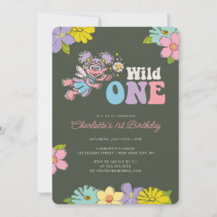 Convite Sesame Street Abby Floral Silvestre de Aniversár
