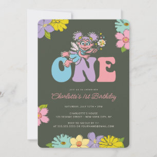 Convite Sésame Street Abby Groovy One Floral Birthday