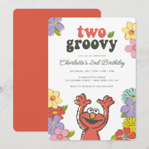 Convite Sésame Street Elmo   Dois Noivados Florais De Groo
