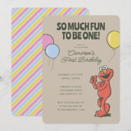 Convite Sésame Street Elmo é tão divertido ser um aniversá