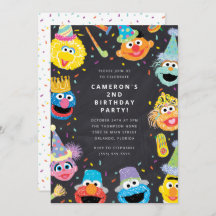 Sesame Street Pals Chalkboard Confetti Aniversário