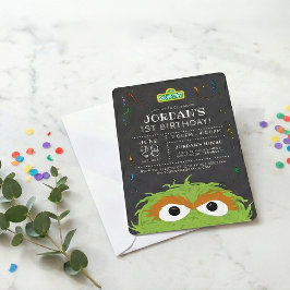 Convite Sesame Street | Quadro de Aniversário do Oscar