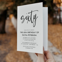 Sessenta | 60º aniversário preto e branco moderno 