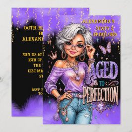 Convite Sessenta Aniversário Fabuloso Envelhecido à Perfei