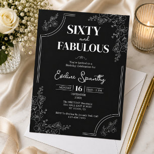 Convite Sessenta e Chique e Fabuloso Aniversário de 60 Ano