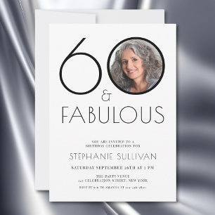 Convite Sessenta e Fabuloso Aniversário de 60 anos Foto da