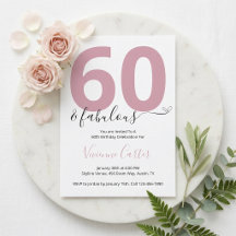 Sessenta e Fabuloso Script Rosa Aniversário de 60 