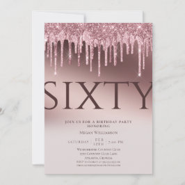 Convite Sessenta e poucos surpresas cor-de-rosa, 60º anive