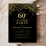 Convite Sessenta e sessenta e seis anos de aniversário, um<br><div class="desc">Faça a palco de uma celebração elegante com um Convite de Aniversário para Script Negro e Dourado! Apresentando um roteiro de ouro luxuoso sobre um fundo preto elegante, esse design expele sofisticação e charme de eterno. Perfeito para aniversários de marco ou qualquer evento de na moda, combina facilmente elegância clássica...</div>