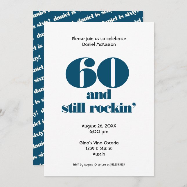 Convite Sessenta e sessenta e sessenta e quarenta e poucos (Frente/Verso)