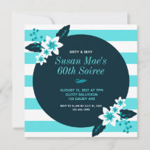 Sessenta e sexy Teal White 60ª Festa de aniversári