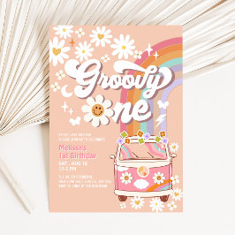 Convite Sessenta é um Estilo Rosa Daisy Arco-íris 60º Aniv