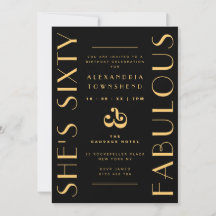 Sessenta & Fabuloso Arte Deco Preto Dourado Aniver
