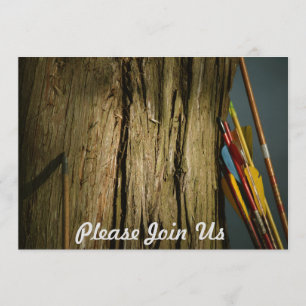 Convite Setas inclinadas sobre uma floresta florestal