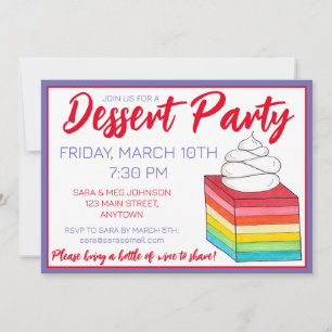 Convite Sete Camadas Retro Arco-Íris Gelatina Calada