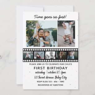 Convite Sete fotos colidem o primeiro aniversário da cria