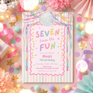 Convite Sete Vezes o Fun Menina Caprichosa 7º Aniversário