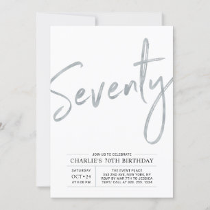 Convite Setenta   70 de Pincel de Prata Moderna