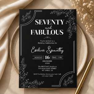 Convite Setenta e Fabuloso Floral 70º Aniversário