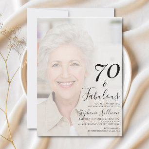 Convite Setenta e Fabuloso Foto Aniversário de 70 anos