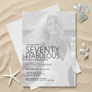 Convite Setenta e Fabuloso Foto Aniversário de 70 anos