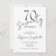 Setenta e Fabuloso Script Preto Aniversário de 70 