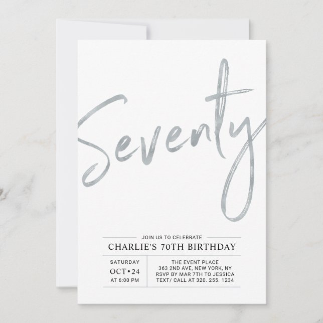 Convite Setenta | Festa de Aniversário de 70 anos com Prat (Frente)