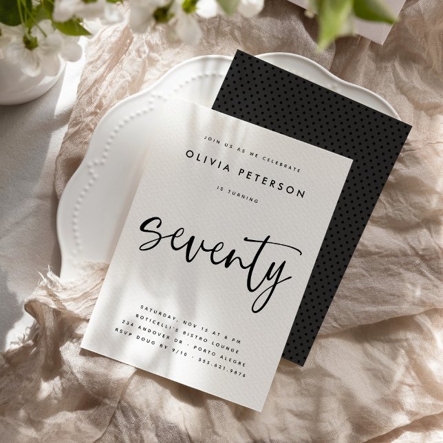 Convite Setenta tipografia moderna de Festas de aniversári (Criador carregado)