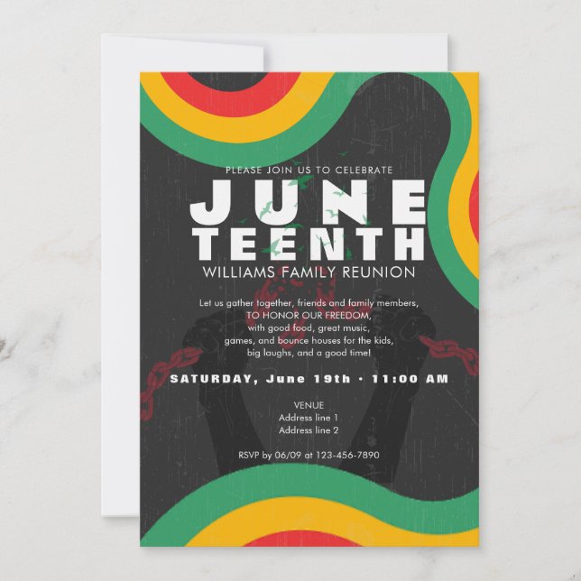 Convite Sétima História Negra 1865 Celebração da Liberdade (Frente)