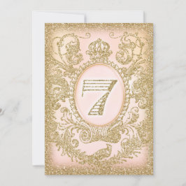 Convite Sétimo aniversário de uma vez princesa do tempo