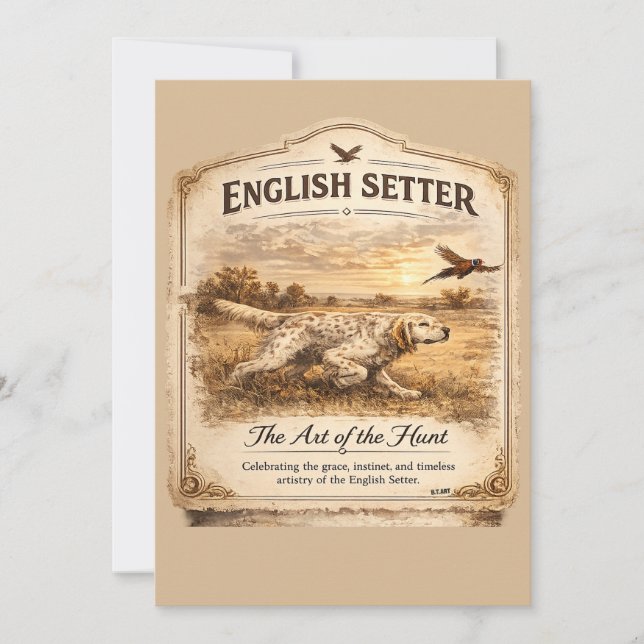 Convite SETTER INGLÊS, A Arte da Caça (Frente)