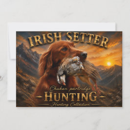 Convite Setter Irlandês com Perdiz Chucar ,Arte